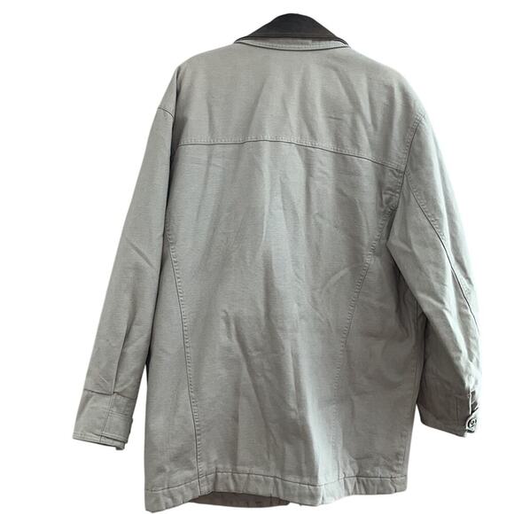 Vintage Tan Bass Lined Field Jacket with Removable Leather Collar-Large - Picture 2 of 7